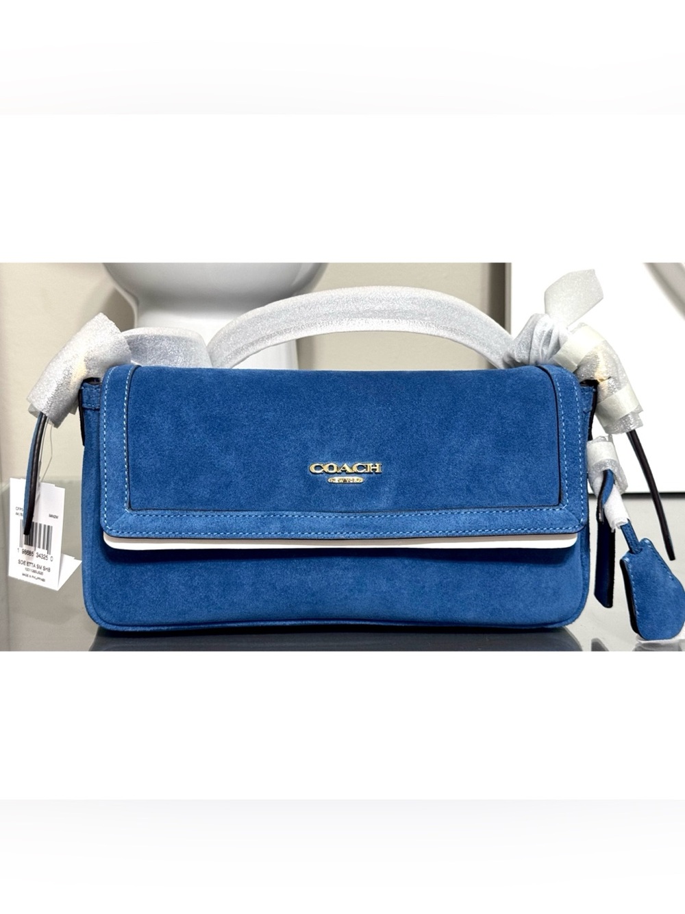 COACH Etta Small Flap Shoulder Bag, BLUE JAY